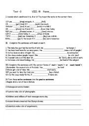 English Worksheet: Grammar and reading comprehension exercises
