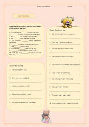 English Worksheet: Past Simple revision