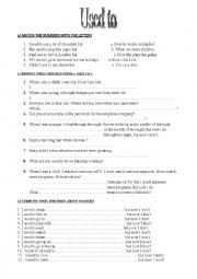 English Worksheet: used to worksheet