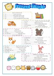 English Worksheet: Present Simple Statements