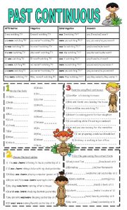 English Worksheet: past continuous part 1 -affirmative