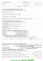 English Worksheet: Language Test