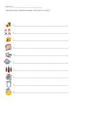 English Worksheet: should and shouldent