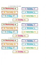 English Worksheet: Days of the week