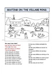 English Worksheet: Skating on the Village Pond