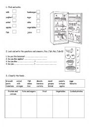 English Worksheet: Types of food