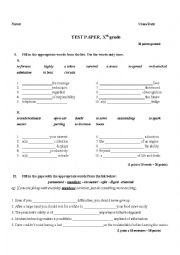 English Worksheet: test paper, 10th grade mission 2