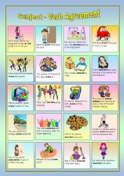 English Worksheet: Subject - Verb Agreement