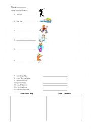 English Worksheet: I Can