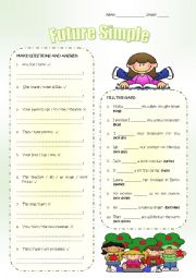 English Worksheet: Future simple 