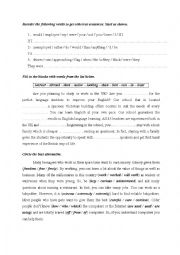 English Worksheet: Third Full Term Test For First Form Pupils Part 2