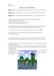 English Worksheet: Myth and Reality 