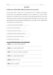 English Worksheet: Reading Comprehension