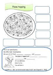 English Worksheet: pizza topping