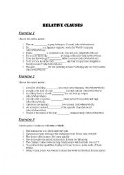 English Worksheet: Relative Clauses