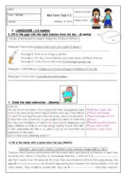 English Worksheet: mid_term test 9th form