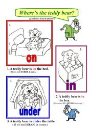 English Worksheet: wheres the teddy bear?