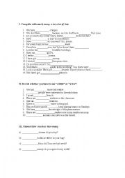 English Worksheet: Countable vs Uncountable Nouns