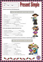 English Worksheet: PRESENT SIMPLE - 3RD PERSON SINGULAR