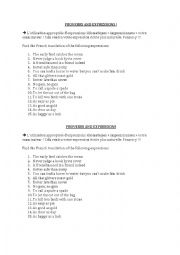 English Worksheet: proverbs & expressions
