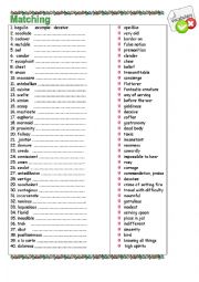 English Worksheet: Advanced Vocabulary