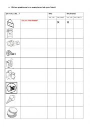 English Worksheet: Food questions