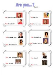 English Worksheet: Are you...? Friends - part 1/3