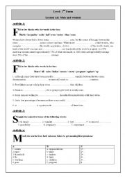 English Worksheet: men and women