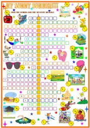 English Worksheet: My sunny summer/ Crossword puzzle