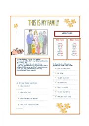 English Worksheet: This is my family