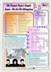 English Worksheet: Song: Present Perfect Simple - We Are The Champions Part 2 of 3