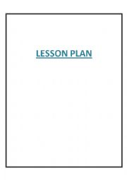English Worksheet: Lesson Plan