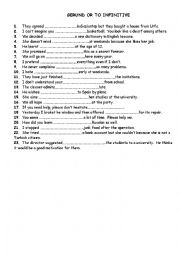 English Worksheet: infinitive or gerund