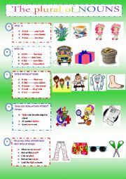 English Worksheet: PLURAL OF NOUNS - GRAMMATICAL GUIDE