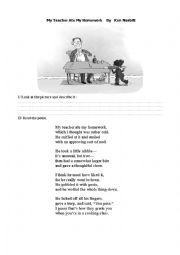 English Worksheet: Poem My teacher ate my homework