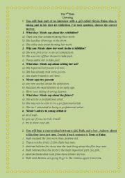 English Worksheet: Listening Texts with tasks and answers