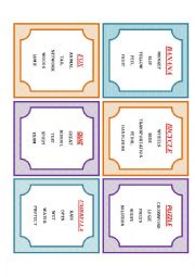 English Worksheet: A2-TABOO CARDS - PART 3 !!! .