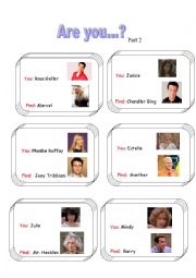 English Worksheet: Are you...? Friends - part 2/3
