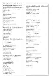 English Worksheet: Heal the world