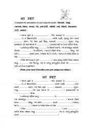 English Worksheet: My pet