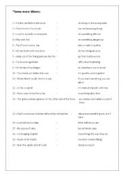 English Worksheet: Idioms