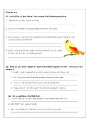 English Worksheet: The secret garden chapter 2