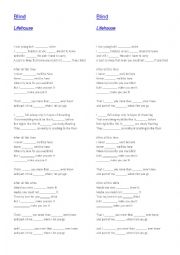 English Worksheet: Blind by Lifehouse