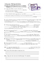 English Worksheet: A Gap Year