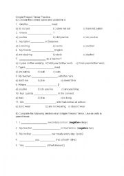 English Worksheet: Simple Present Tense 2