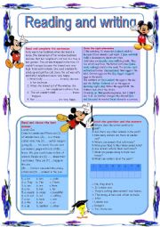 English Worksheet: Reading and writing