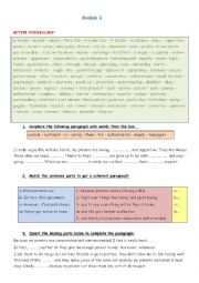 English Worksheet: Review 9th Forms National Exam Module 1 & 2 