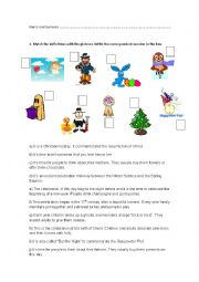 English Worksheet: FESTIVITIES