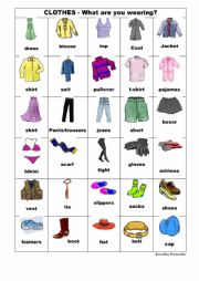 English Worksheet: Clothes