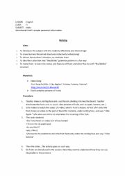 English Worksheet: Grammar Teaching - Fruits - Lesson Plan ´am/is/are´ sentences
